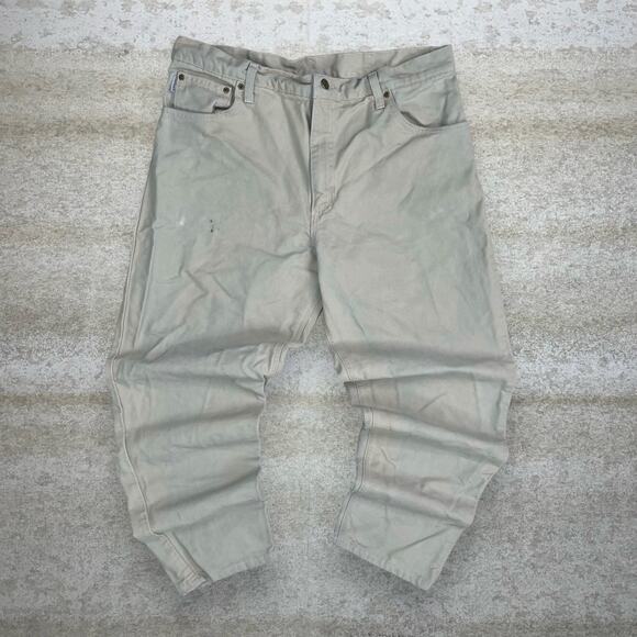 Vintage Carhartt Carpenter Pants Light Tan Canvas Baggy Work Wear Painters 90s - Picture 2 of 6